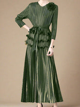 Formal Pleated Wide Leg Pant Set